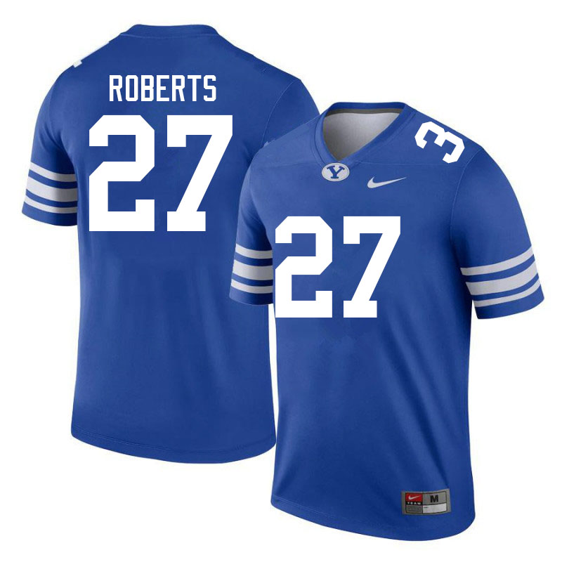 Men #27 Chase Roberts BYU Cougars College Football Jerseys Sale-Royal - Click Image to Close